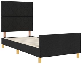 Cama Preta 90x200 cm em Tecido