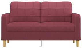 Sofá de 2 lugares tecido 140 cm vermelho tinto