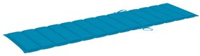 Espreguiçadeiras 2 pcs com almofadão azul teca maciça