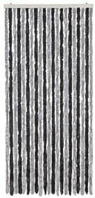 Cortina anti-insetos 90x200 cm chenille cinzento e preto