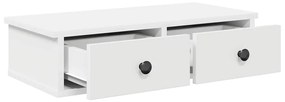 Prateleira parede c/ gavetas 60x28x15 cm deriv. madeira branco