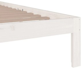 Estrutura cama pequena casal 120x190 cm pinho maciço branco