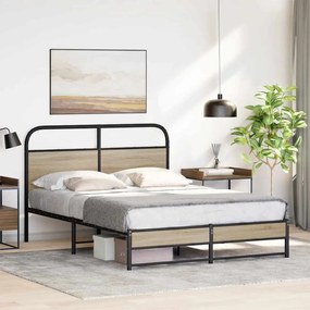 Estrutura cama s/ colchão derivados de madeira carvalho fumado