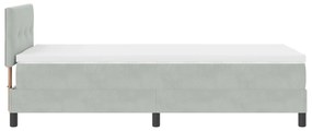 Cama Box Spring vidaXL com Colchão Cinza Claro 90x200 cm Veludo