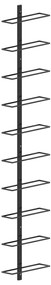 Garrafeira de parede para 10 garrafas metal preto