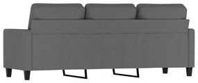 Sofá de 3 lugares 180 cm tecido cinza-escuro