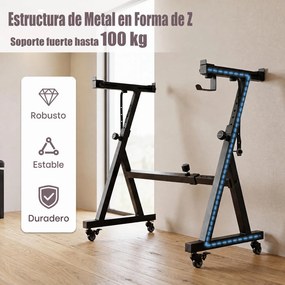 Suporte para Teclado (TECLADO NÃO INCLUIDO), 59,5-90,5 x 51,5 x 62-94 cm, Ajustável em Altura, Preto