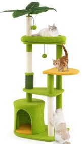 Árvore para gatos adultos, centro de atividades para animais de estimação na selva, verde