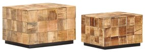 Mesas de centro 2 pcs c/ design blocos madeira mangueira áspera