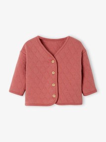 Oferta do IVA - Casaco acolchoado, em moletão, para bebé violeta escuro liso