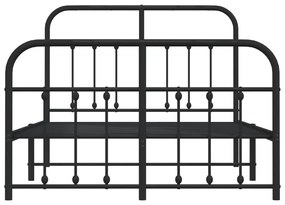 Estrutura de cama com cabeceira e pés 120x200 cm metal preto
