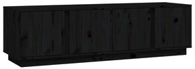 Móvel de TV 140x40x40 cm madeira de pinho maciça preto