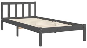 Estrutura de cama com cabeceira 90x200 cm madeira maciça preto