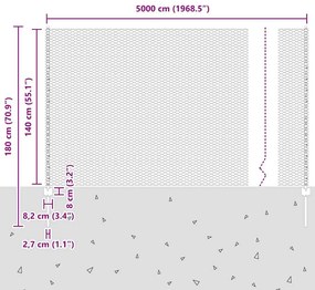 Postes de Cerca vidaXL 22 pcs U-Channel 140 cm Aço Galvanizado