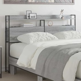 vidaXL Cabeceira de armazenamento Cinza sonoma 120 cm
