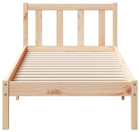Cama extra longa sem colchão 80x210 cm madeira de pinho maciça