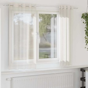 vidaXL Cortinas de voile com ilhós 2 pcs creme 140x175 cm