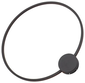 Candeeiro de parede de design preto 67cm incl. LED regulável em 3 níveis - Anello Moderno
