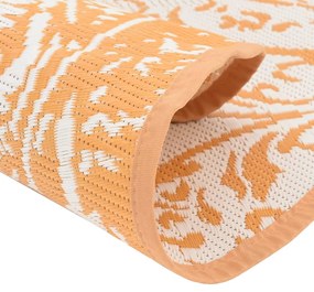 Tapete de exterior Ø200 cm ARAKIL PP laranja e branco