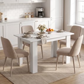 Mesa de Jantar com Tampo Elevável (CADEIRAS NÃO INCLUIDAS), 120 x 60 x 75,5 cm, Arrumação Oculta, Branco