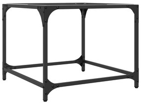Mesa de centro c/ topo em vidro transparente 50x50x40 cm aço