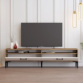 Móvel TV Istanbul – Nogueira/Branco – 180x35x47 cm