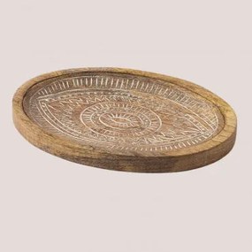 Bandeja Decorativa Em Madeira De Manga Kaloyan ↔︎ 25 Cm - Sklum