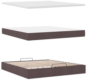 Estrutura de cama otomana com colchão 180x200cm castanho escuro