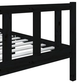 Estrutura de cama solteiro 90x190 cm madeira maciça preto