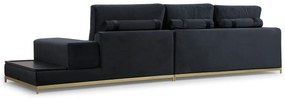 Sofá de 4 Lugares Line – Preto e Dourado – 320 x 102 x 84 cm