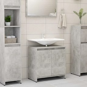 vidaXL Armário casa de banho 60x33x61 cm contrapl. cinzento cimento