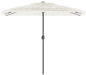 Guarda-sol de jardim com poste de aço 300x200x250 cm branco