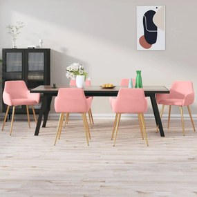 vidaXL Cadeiras de jantar 6 pcs veludo rosa