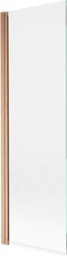 Mexen Mist parede de banho de 1 painel 70 x 150 cm, transparente, cobre escovado - 8A9-070-001-65-00