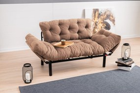 Sofá-Cama de 2 Lugares Nitta – Castanho Claro – 155x85x70 cm