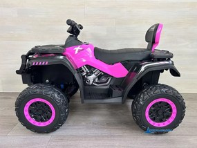 Moto 4 Eléctrica para crianças XT-SPEED 24V, 4x4, Rodas de borracha, Assento em couro sintético Rosa
