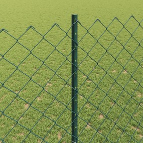 Cerca de Cadeia com 22 Postes U Verde 1,4x25 m Aço