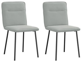 Cadeiras de jantar 2 pcs veludo cinzento-claro