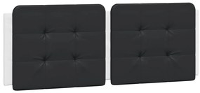 Cama com colchão 140x200 cm couro artificial preto e branco
