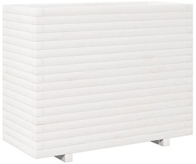 Vaso/floreira de jardim 90x40x72,5 cm pinho maciço branco