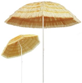 Guarda-sol de praia Natural 240 cm estilo havaiano
