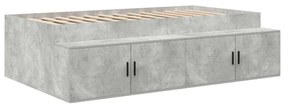 Estrutura de Cama de Armazenamento Cinza Concreto 100x200 cm