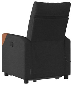 Poltrona elétrica elevatória massagens tecido preto