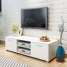 Móvel de TV 120x40,3x34,7 cm branco brilhante