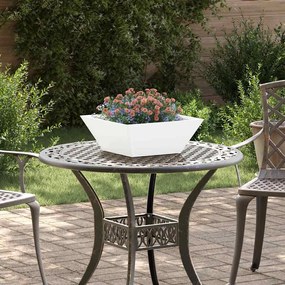 vidaXL Vaso de Jardim 5 pcs Branco 40 x 40 x 15 cm Aço laminado a frio