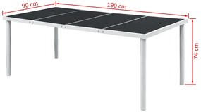 Conjunto de jantar para jardim 9 pcs preto