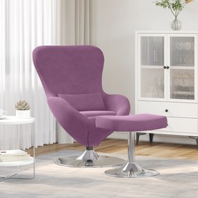 Poltrona Egg vidaXL com Puff em Veludo Roxo