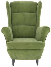 Poltrona em veludo verde-claro