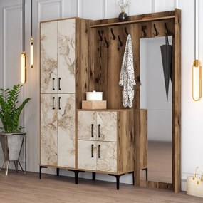 Cabide Hall Berlin ABC – Nogueira e Branco – 180 cm x 200 cm x 35 cm