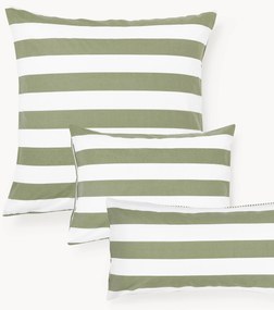 Fronha de almofada reversível em algodão às riscas Lorena